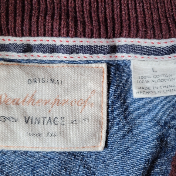 Weatherproof Vintage Men's Burgundy Cable-Knit Quarter-Zip Sweater - Picture 7 of 9